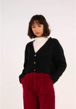 Cardigan Femme V-NECK - OCS/Vegan - En Noir