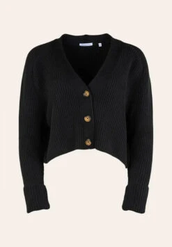 Cardigan Femme V-NECK - OCS/Vegan - En Noir 7 Cardigan Femme V-NECK - OCS/Vegan - En Noir -Clothing Discounts Store cardigan v neck noir femme1