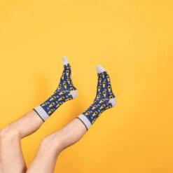 Cabaïa Chaussettes Originales Homme BRUNO & ALIX - Couleur Bleue - En Coton Bio