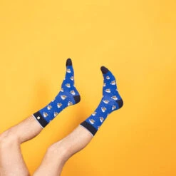 Cabaïa Chaussettes Originales Homme LEOPOLD & ZOÉ BLUE - En Coton Bio