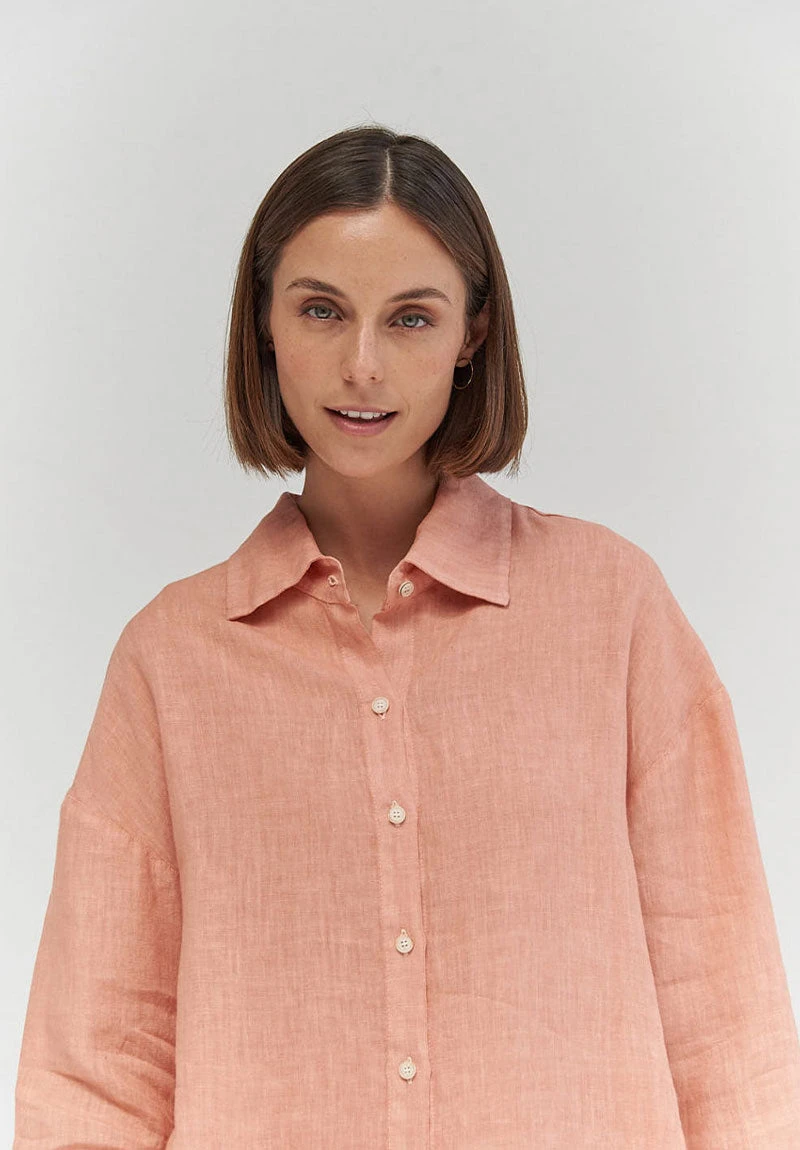 Chemisier Manches Longues CALCINU - En Lin - En Plusieurs Coloris 5 Chemisier Manches Longues CALCINU - En Lin - En Plusieurs Coloris - Image 3