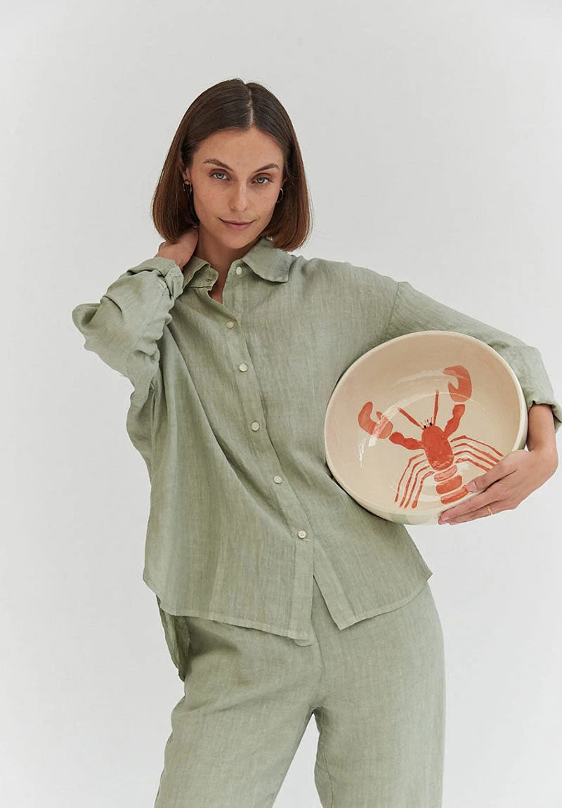 Chemisier Manches Longues CALCINU - En Lin - En Plusieurs Coloris 8 Chemisier Manches Longues CALCINU - En Lin - En Plusieurs Coloris - Image 6