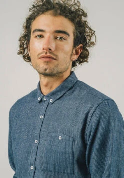 Brava Fabrics Chemise Homme TWO TONES - En Coton Biologique - Fabriqué Au Portugal -Clothing Discounts Store chemise homme a rayure brava fabrics11 jpg