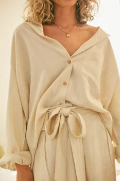 Chemise Oversize Femme SUMMER - En Ecru - En Tencel -Clothing Discounts Store chemise oversize femme summer ecru zoom