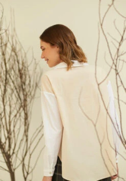 Chemise Oversize Femme MINT -En Blanc/Ecru - En Coton Biologique -Clothing Discounts Store chemise oversize femme15