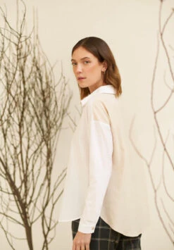 Chemise Oversize Femme MINT -En Blanc/Ecru - En Coton Biologique -Clothing Discounts Store chemise oversize femme3