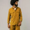 Brava Fabrics Chemise Velours Homme CORDUROY - En Moutarde - En Coton Bio -Clothing Discounts Store chemise velours homme corduroy