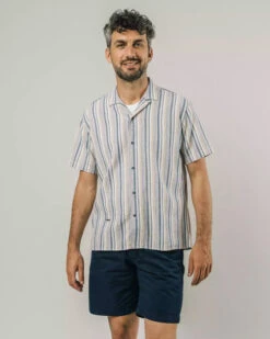 Brava Fabrics Chemise Manches Courtes Homme Cactus ALOHA - Avec Rayures Beiges Et Bleues- En Coton Bio 12 Brava Fabrics Chemise Manches Courtes Homme Cactus ALOHA - Avec Rayures Beiges Et Bleues- En Coton Bio -Clothing Discounts Store chemisette homme aloha cactus