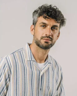 Brava Fabrics Chemise Manches Courtes Homme Cactus ALOHA - Avec Rayures Beiges Et Bleues- En Coton Bio 14 Brava Fabrics Chemise Manches Courtes Homme Cactus ALOHA - Avec Rayures Beiges Et Bleues- En Coton Bio -Clothing Discounts Store chemisette homme aloha cactus zoom