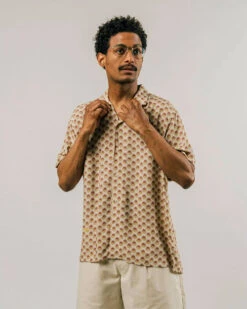 Brava Fabrics Chemise Manches Courtes Homme ALOHA - Avec Imprimé Soleil - En Viscose Eco Vero -Clothing Discounts Store chemisette homme soleil