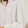 Chemisier Manches Ballons DAYA - Couleur Blanc - En Coton Biologique -Clothing Discounts Store chemisier manches bouffantes2
