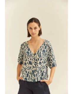 Chemisier Imprimé Manches Courtes PARVULA - En Viscose Ecovero