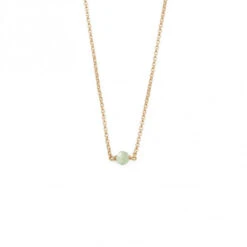 Collier Fin Doré Femme ESSENTIEL - Avec Pierre Naturelle Et Laiton Doré à L'or Fin 24 Carats -Clothing Discounts Store collier fin dore essentiel aventurine