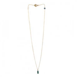 Collier Mini Mémoire Avec Pierre En Malachite - Fabriqué En France