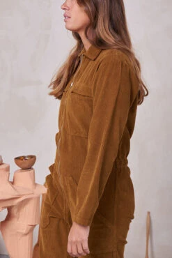 Combinaison Manches Longues TAGETE - En Caramel - En Coton Bio