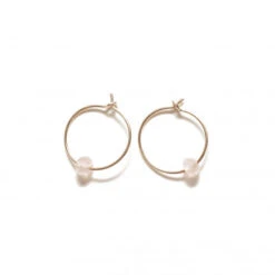 Créoles Fines Femme ESSENTIEL - En Pierre Naturelle Et Laiton Doré à L'or Fin 24 Carats -Clothing Discounts Store creoles essentiel quartz rose AUESBOQR 1 OK 575x575q90