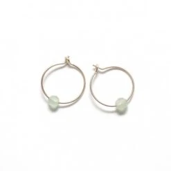 Créoles Fines Femme ESSENTIEL - En Pierre Naturelle Et Laiton Doré à L'or Fin 24 Carats -Clothing Discounts Store creoles fines essentiel aventurine