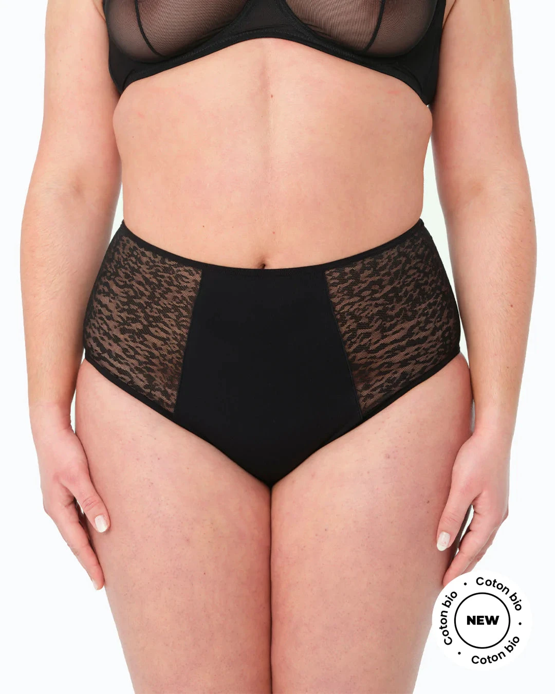 Culotte Menstruel Taille Haute - En Noir 4 Culotte Menstruel Taille Haute - En Noir - Image 2