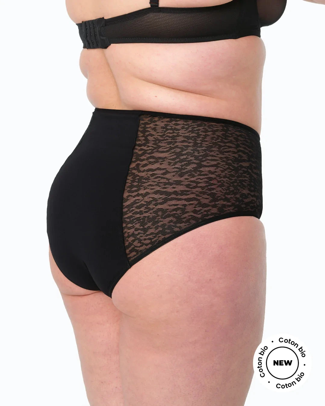 Culotte Menstruel Taille Haute - En Noir 5 Culotte Menstruel Taille Haute - En Noir - Image 3