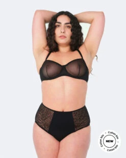 Culotte Menstruel Taille Haute - En Noir