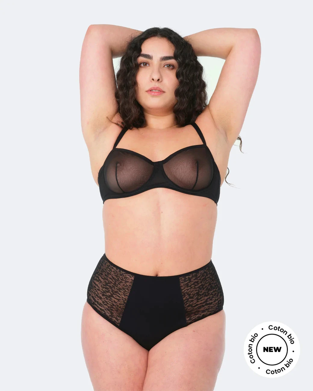 Culotte Menstruel Taille Haute - En Noir 3 Culotte Menstruel Taille Haute - En Noir