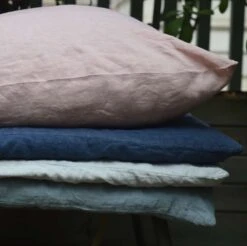 Edredon Sur Matelas Indigo Clair En Lin Français - 85 X 200 Cm