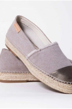 Espadrilles Plateforme Femme AMALFI CREEPER - En Gris - En Coton Et Jute Tressé -Clothing Discounts Store espadrilles plateforme amalfi creeper gris paire profil zoom