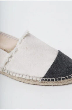 Espadrilles Plates Femme SAINT TROPEZ - En Beige Et Noir - En Coton Et Jute Tressé -Clothing Discounts Store espadrilles plates saint tropez beige zoom