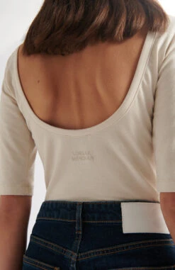 Haut Décolleté Dans Le Dos Femme ENA - En Plusieurs Coloris - En Coton Bio -Clothing Discounts Store haut decollete dos ena LOREAK MENDIAN ecru dos
