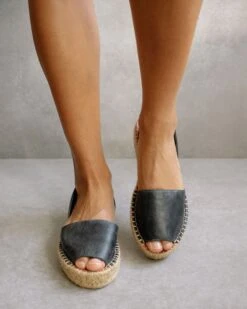 ALOHAS Espadrille Ibiza Noir - Fabriqué Main En Espagne