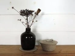 Panier Rond Avec Couvercle En Corde De Chanvre - Fait Main En France