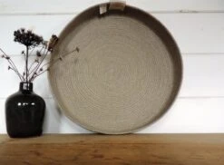 Grand Plateau Rond En Chanvre - Fait Main En France