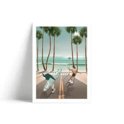 Illustration California Vibes - En Papier Certifié FSC - Imprimée En France
