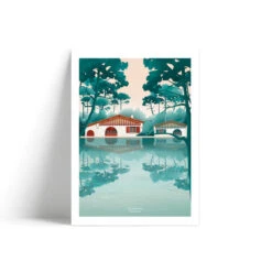 Illustration Lac D'Hossegor - En Papier Certifié FSC - Imprimée En France