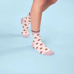 Cabaïa Chaussettes Lurex Femme BÉRÉNICE & MARINE - Couleur Rose - En Coton Bio