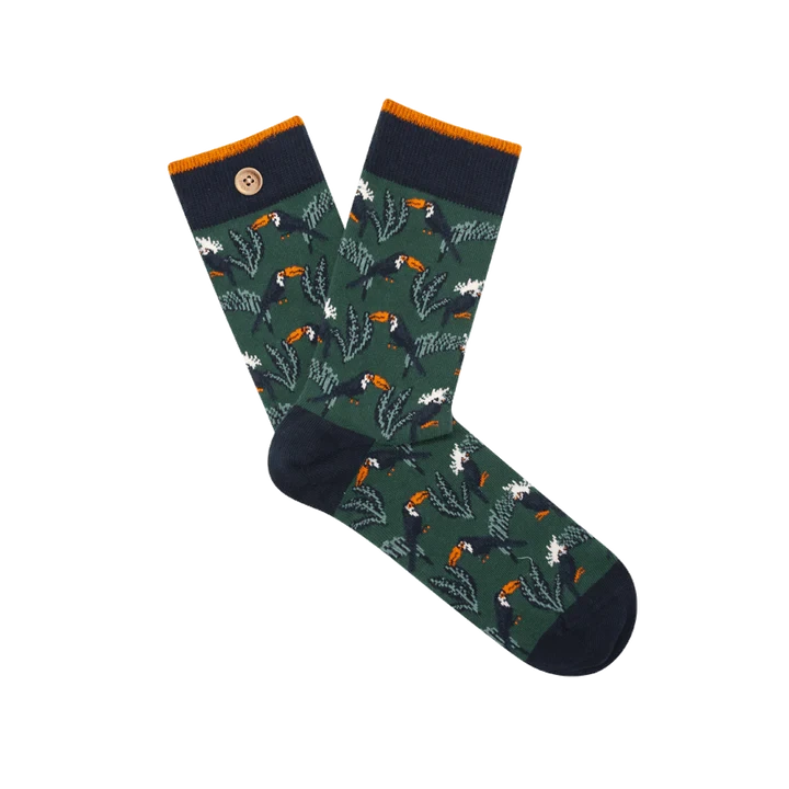 Cabaïa Chaussettes Originales Homme ADRIEN & ALICE - Couleur Verte - En Coton Bio 4 Cabaïa Chaussettes Originales Homme ADRIEN & ALICE - Couleur Verte - En Coton Bio - Image 2
