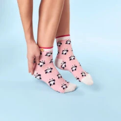 Cabaïa Chaussettes Originales Femme SUZIE & WILLIAM - Couleur Rose - En Coton Bio