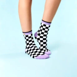 Cabaïa Chaussettes Originales Femme BETTY & JOE - Couleur Noire Et Blanche - En Coton Bio