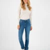 Jean Slim Taille Haute Femme REGULAR SWAN - En Coton Biologique -Clothing Discounts Store jean slim taille haute femme indigo claire face