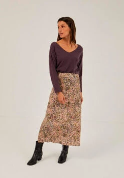 Jupe Fluide Mi Longue Imprimée BREI - En Viscose Ecovero