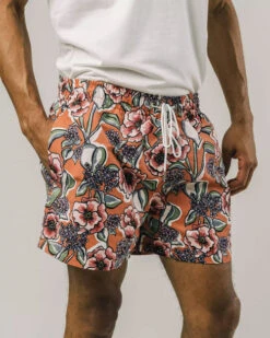 Brava Fabrics Short De Bain Homme Avec Motif SORRENTO - En Corail - En Polyester Recyclé