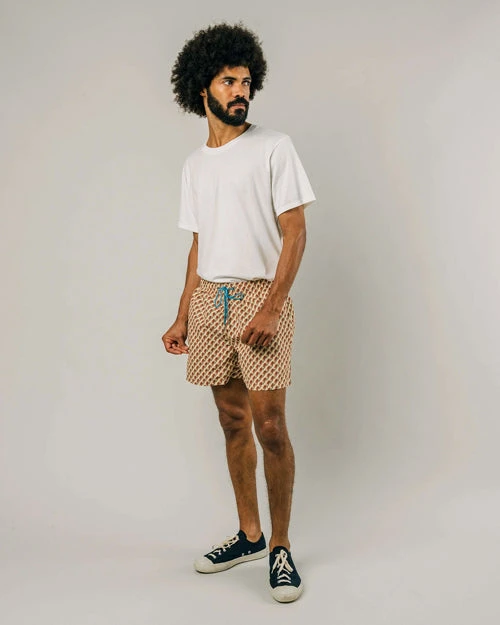 Brava Fabrics Short De Bain Homme Avec Motif GELATI - En Jaune - En Polyester Recyclé