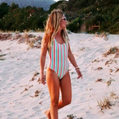 Maillot De Bain Rayé Femme ARLEQUIN - Multicolore - En Nylon Recyclé