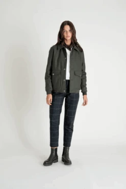 Manteau Court En Laine Mixte BROOKLYN - En Kaki - En Laine Et Cachemire Recyclé