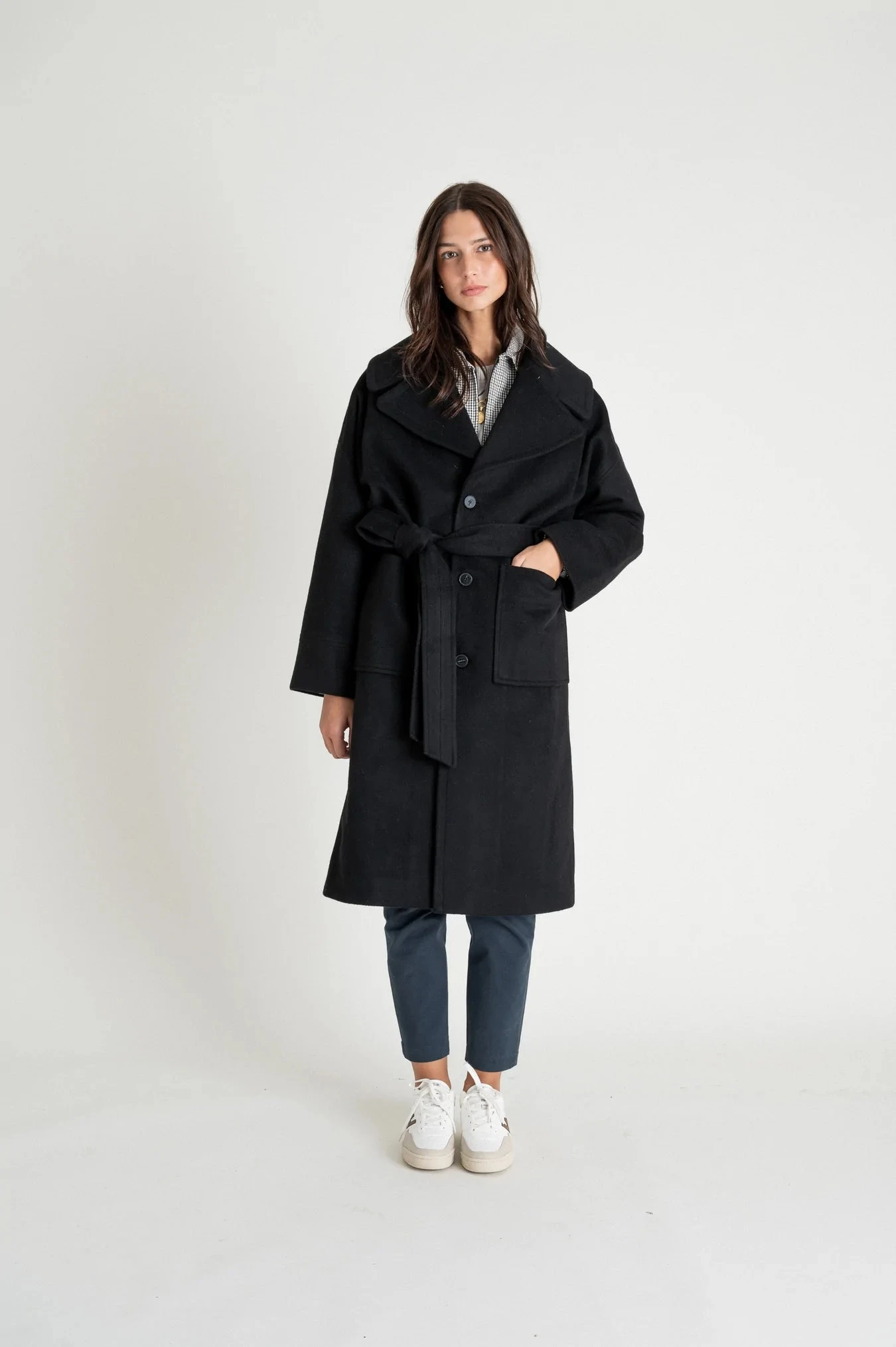 Manteau Long Mixte DEAN - En Laine - En Couleur Noir 5 Manteau Long Mixte DEAN - En Laine - En Couleur Noir - Image 3