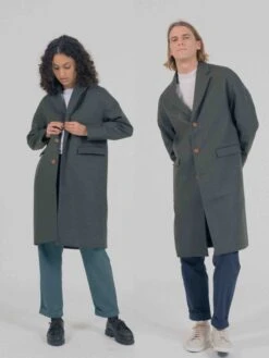 Manteau Long Oversize Mixte GENOA - En Plusieurs Coloris - En Laine Et Cachemire Recyclé -Clothing Discounts Store manteau long oversize genoa NOYOCO kaki duo