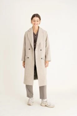 Manteau Oversize OSANA - Couleur Naturel - En Laine -Clothing Discounts Store manteau oversize mixte beige12 jpg