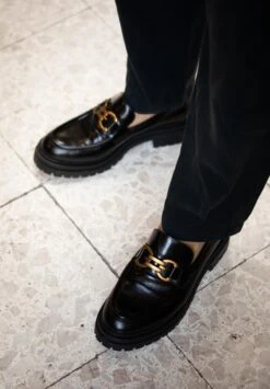 Mocassin Cuir Brillant Noir NOEMIE