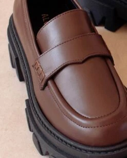 ALOHAS Mocassins Compensés Femme TRAILBLAZER - En Marron - En Cuir Certifié LWG -Clothing Discounts Store mocassins compenses femme trailblazer marron zoom