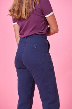 Pantalon Cargo Coton Bio CUIRE - Pour Femme - En Bleu Marine